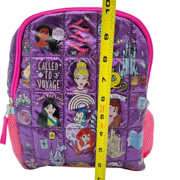 Bio World Disney Princesses Mini Backpack Quilted Squares Purple Pink RARE - Picture 7 of 10